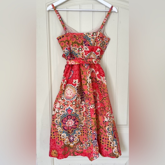 J. Crew Button Front Cotton Poplin Sundress, size 0, abstract floral - Picture 7 of 10